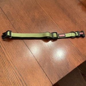 Standard green dog collar; gently used.